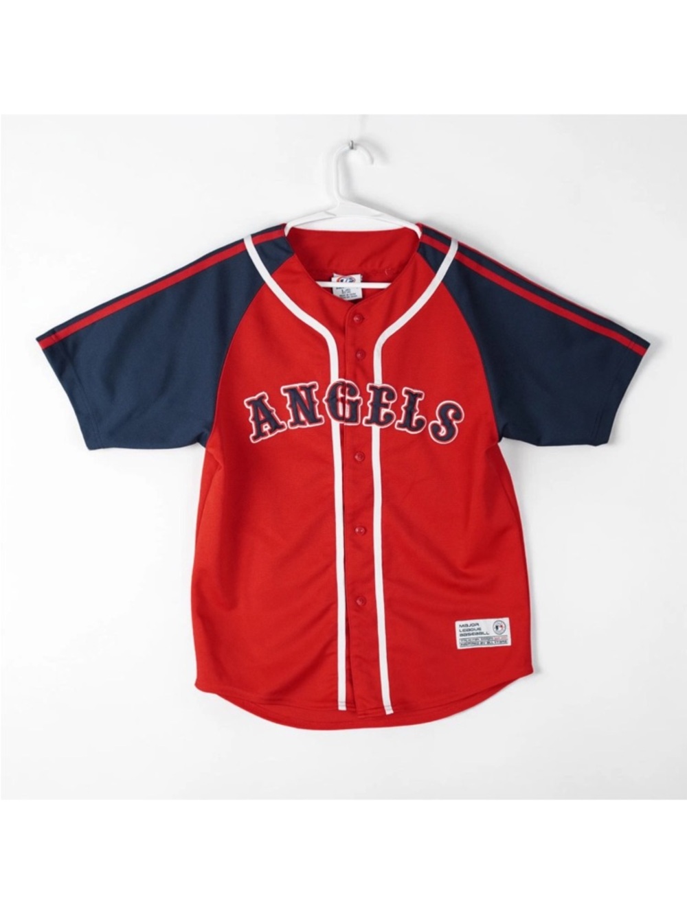 True Fan Jersey Angels Youth Large 12-14 Red Major League Baseball MLB